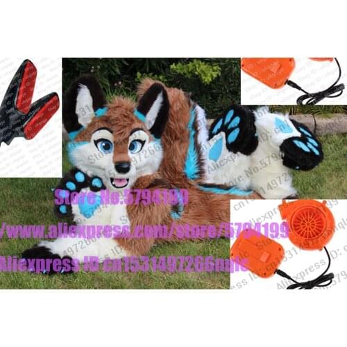 Best Quality on BROWN HUSKY Dog Wolf Furry Fursuit Suit Costume Cosplay Animal Party H7U Fancy Dress Carnival Birthday Gift