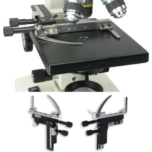 OOTDTY Microscope Attachable Mechanical Stage X-Y Moveable Caliper Vernier with Scale