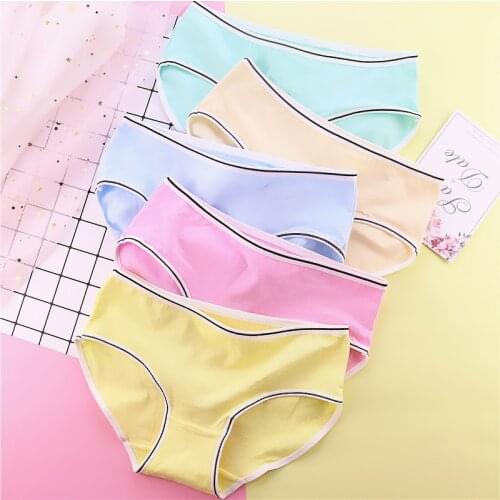 Fashion Striped Women Underwear Fast Shipping Underwear Bikini Underwear Womens Cotton Panties Girl Briefs Cute Cotton L code