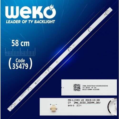 MS-L1343 V2 - CY 2*6 _ 3030 _ 300MA _ 36V - A4 M208 TD 0X - 6 LED 58 CM - (WK-1027)