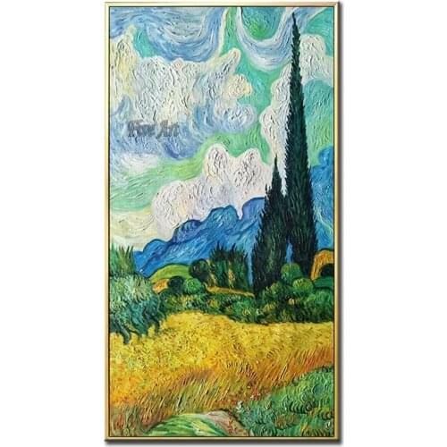 Handmade Van Goghs Landscape Oil Painting Reproduction 100% Hand Painted Abstract Farm Scenery Painting Picture Canvas Wall Art