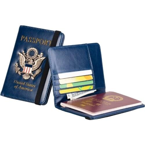 United States Of America USA RFID Men’s Wallet Passport Cover Case Holder