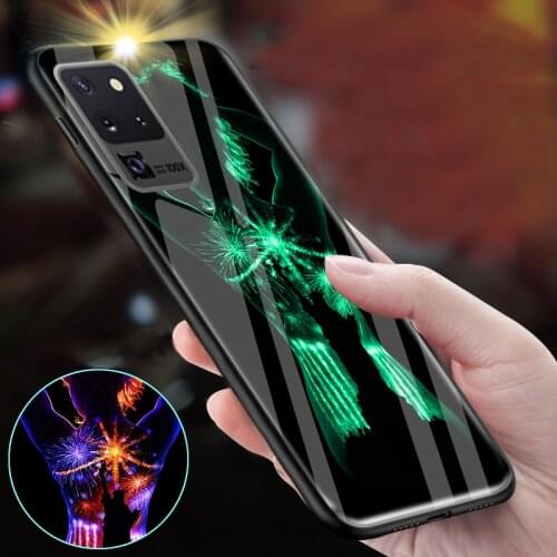 Luminous Glass Case For Samsung Galaxy S20 Ultra S11 Plus 3D Glow Shine Back Cover Case Coque For Samsung S11E