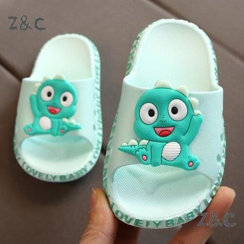 Baby Cute Slippers children kids shoes Anti-Slip 2-7 Years Old Female Home Dinosaur Cartoon Soft Bottom home soft slippers