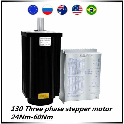 Three phase stepper motor 130BY350A / 130BY350B / 130BY350C / 130BY350D / 130BY350E 24-60Nm + driver DM3922 AC 110-240V for CNC