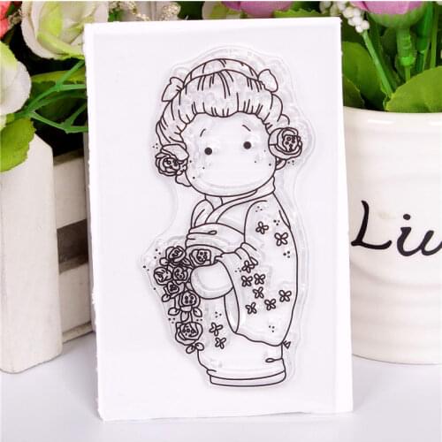 Yulan girl ransparent Clear Stamps Silicone Seals for DIY scrapbooking photo album Card Making