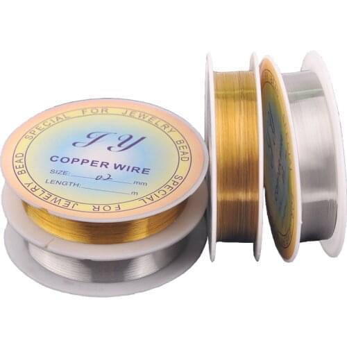 1Roll Gold/Silver 0.2mm/0.3mm/0.4mm/0.5mm/0.6mm/0.8mm/1.0mm Copper Soft Metal Beading Wire for Jewelry Making DIY Crafts