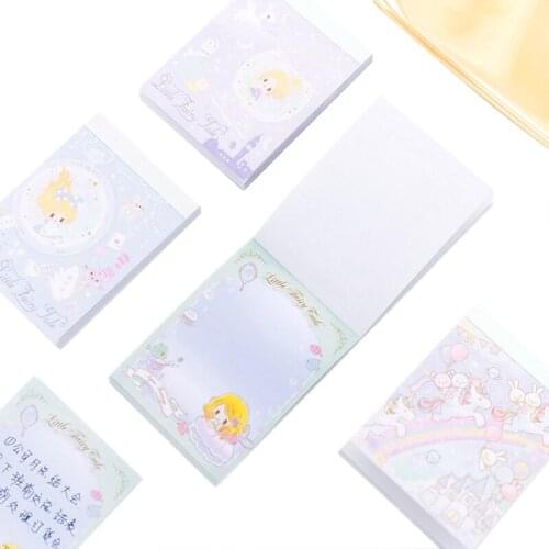 1pack /lot Cute Mermaid Princess Fairy Rainbow Castle Sticker Memo Pad Sticky Notes Bookmark School Office Stationery Supply