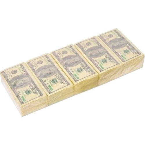 10 Pcs/Set Thick 3 Layers Paper Napkins Creative Dollars Money Printed Toilet Bath Pocket Tissue Paper