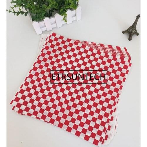 1000pcs Greaseproof Checkered Wax Paper Baking Oil Paper Sandwich Packaging Food Wrappers Printed Wax Paper