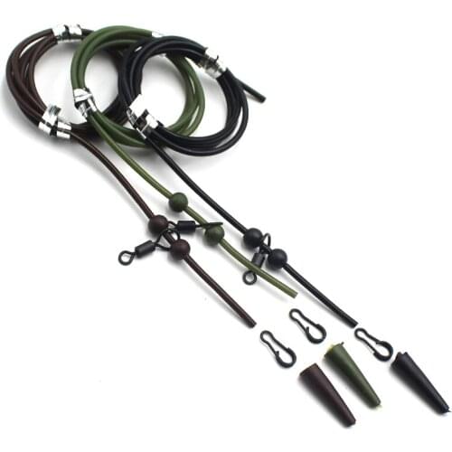 2 Set Carp Fishing Accessories Helicopter Rig Tubing Kit Fishing Rig Tail Rubber Chod Bead Swivel Clips for Chod Hair Rig Tackle