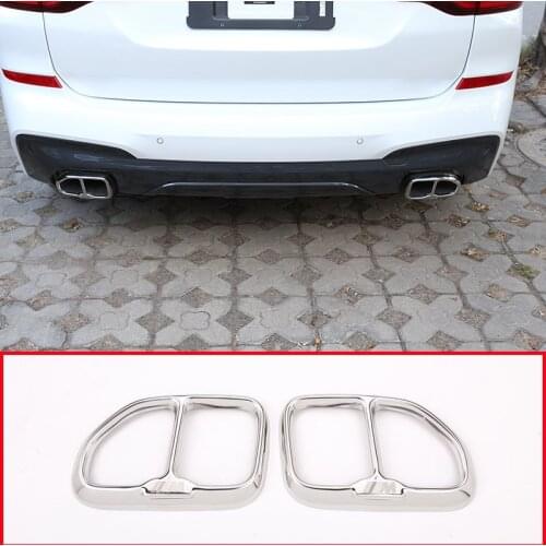 2pcs 304 Stainless Steel Chrome For BMW X3 G01 2018 2019 Year Car-styling Exhaust Tail Pipe Cover Trim Accessories