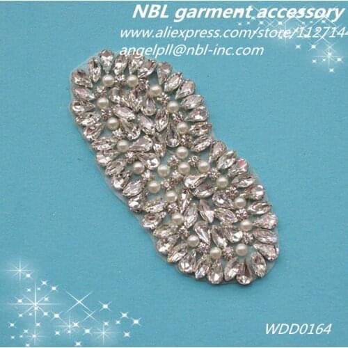 30 PIECES) crystal bridal beaded rhinestone patch applique for wedding evening dress DIY iron on WDD0164