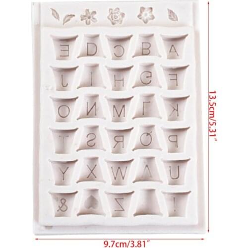 3D Alphabet Silicone Mold Turn Sugar Silica Mold Small Flower Letter Pot DIY Cho R7RC