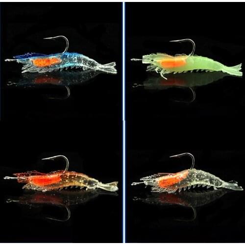 5PCS/Lot 6.5cm Soft Shrimp Lure Bait Soft Silicone Simulation Lifelike Prawn soft shrimp Artificial Bait Soft Fishing Lure