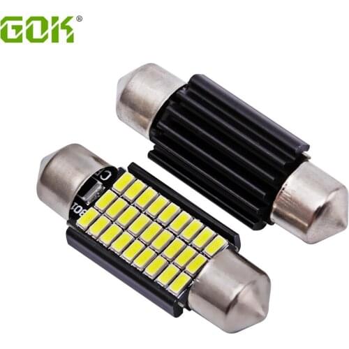 50 X White light festoon 36mm c5w led 27smd 3014 non-polarity canbus led Car license plate light reading light car led source