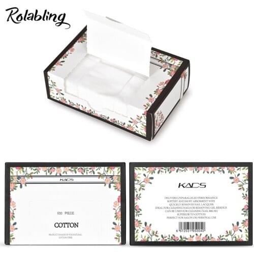 600PCS/Box Nail Polish Remover Nail Wipes Cleaning Lint-Free Wipes 100% Cotton Napkins For Gel Polish Remove Nail art Tool