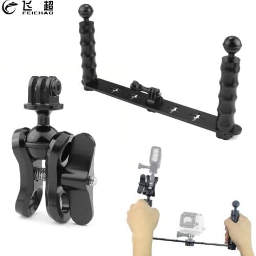 Handheld Selfie Monopod Diving Underwater Mount + LED Fill Light for GoPro 3/3+/4/5 for XiaoYi SJ4000 SJ5000 SJ6000 Camera