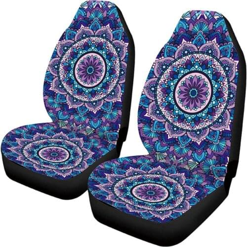 AUTO KEGAN Mandala Indian Hippie Bohemian Polyester Car Front Seat Covers Fit Most Car For Housse Voiture Peugeot Partner Nissan