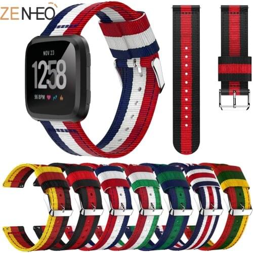 Colorful Nylon Sport Watch Strap with Adjustable Replacement Band for Fitbit Versa Premium Quality Watch Strap for Fitbit Versa
