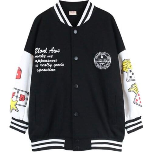 Spring Autumn Cartoon Baseball Jacket Big Kids Teens Fashion Clothes For Girls Boys Cardigan Children Outwear Outerwear & Coats