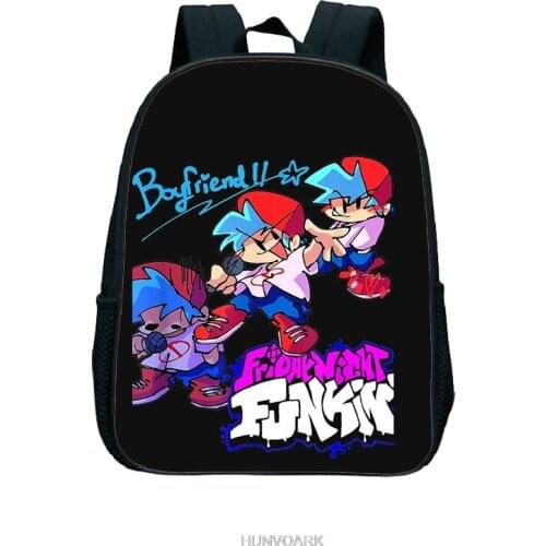 Friday Night Funkin print Kids Backpack Kids School Bags for Gilrs Plecak 12inch Children Bags for Boys Baby Mochilas Escolares