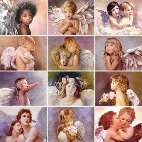 Evershine 5D DIY Diamond Embroidery Angel Full Square Diamond Painting Kids Cross Stitch Portrait Rhinestone Pictures Home Decor