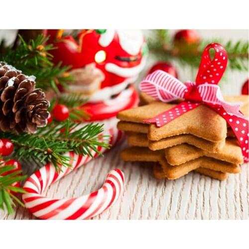 Round Diamond Needlework 5D Diy Diamond Painting Christmas Tree and Cookies Embroidery Cross Stitch Rhinestone Mosaic Painting