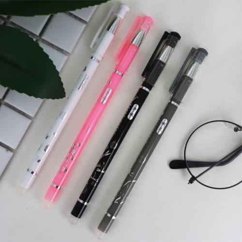 4 Pcs/ Set 0.38mm Erasable Pen Rod Blue/Black Ink Magic Gel Pen for School Office Writing Supplies Exam Spare Kawaii Stationery
