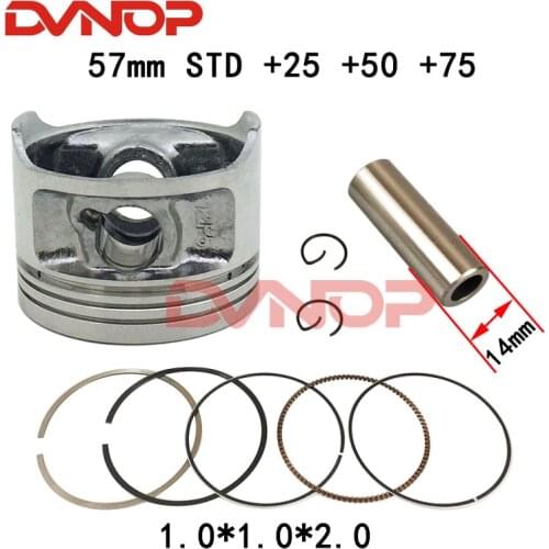 Motorcycle 57 mm Piston 14 mm Pin Ring Set Kit Assembly For Haojue Suzuki EN125 HJ125 EN HJ 125 125cc Engine Spare Parts