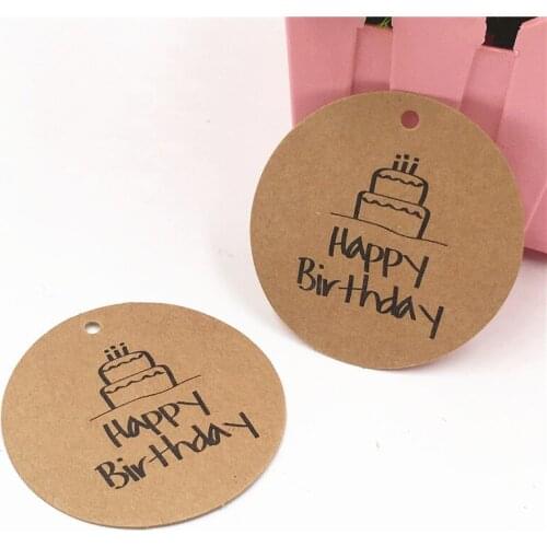 5 Colors Lace Round Blank Gift Lables Hang Tags Kids Birthday Party Favor Decor Labels 50Pcs/pack 6cm Kraft Jewelry Cards