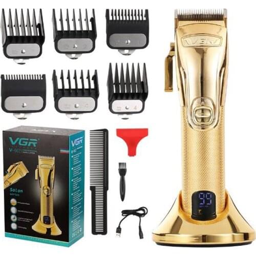 VGR 662 hair trimmer USB rechargeable hair clipper haircut machine oilhead clipper white clipper beard trimmer LCD metal 10W