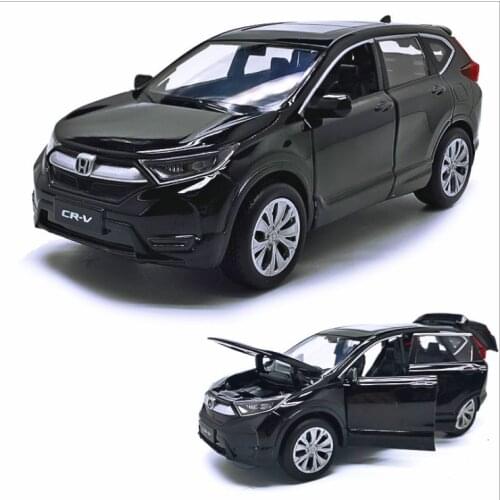 High simulation 1:32 scale pull back Honda CRV alloy car,6 open door music flash car model toys,metal diecast