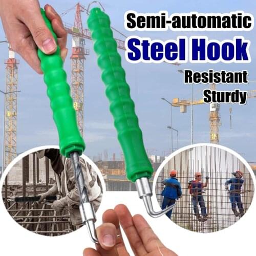 Semi-automatic steel hook, straight-drawn steel wire hook, reinforcement hook, construction site winding tool