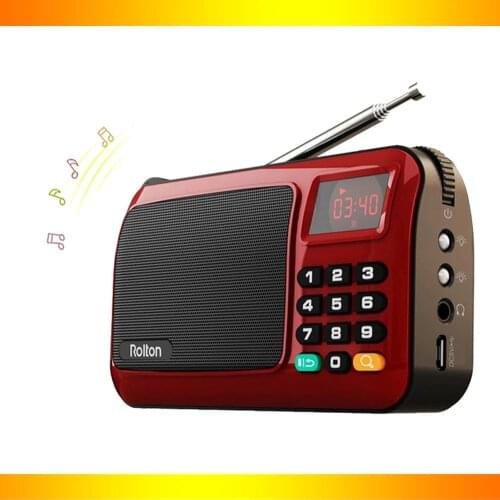 Mini Portable FM Radio Rolton W405 USB TF Radios Set Receiver Speaker Mp3 Music Player With LED Flashlight for PC IPod Phone