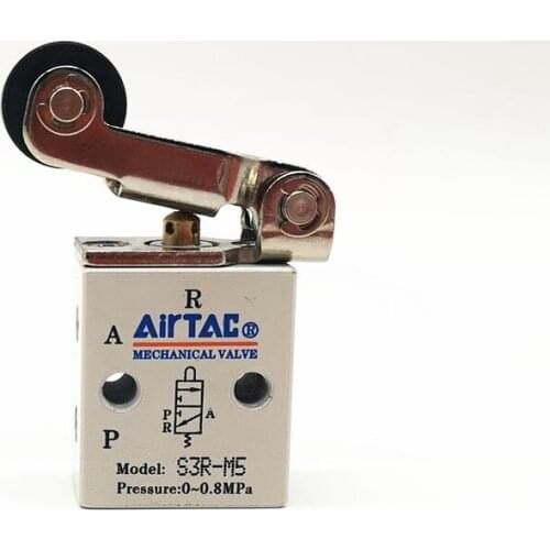 AirTAC Roller Type Control Valve S3RM5 S3R-06 S3R-08 3/2 way Pneumatic Valve