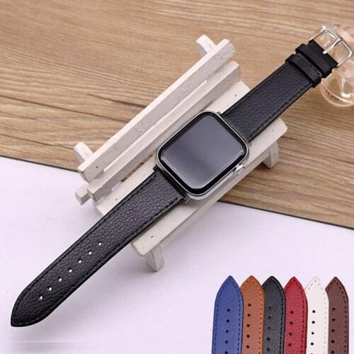 Soft Genuine Calf Leather Strap for Apple Watch iwatch 5 4 Band 44mm 40mm 42mm 38mm Watchband for iwatch 3 2 1 Wrist Bracelet