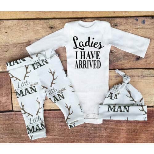 Newborn Baby Boy Girl Deer Christmas Clothes Romper Bodysuit Pants Outfit Set