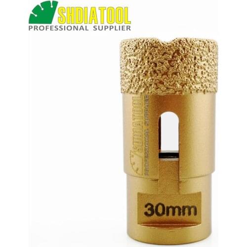 SHDIATOOL 2pcs (30mm+35mm) Professional M14 Vacuum Brazed Diamond Core Bits Stone Drilling Bits Tile Hole Saw Ceramic Drill bit