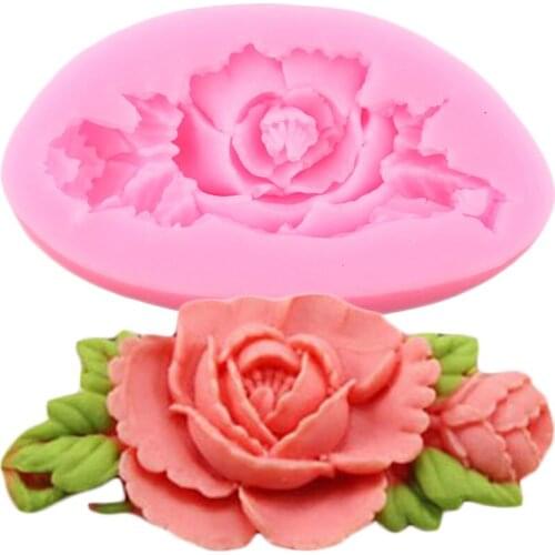 Rose Flower Leaves Silicone Molds DIY Wedding Fondant Cake Decorating Tools Soap Resin Clay Mold Candy Chocolate Gumpaste Moulds
