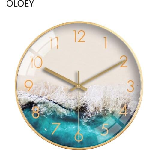 Blue Modern Design Wall Clocks Living Room Silent Bedroom Luxury Large Wall Clock Simple Kitchen Clock Reloj De Pared Wall Watch