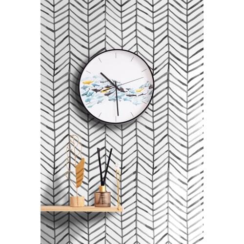 Modern Stripe Peel and Stick Wallpaper Herringbone Black White Vinyl Self Adhesive Contact Paper For Walls Bedroom