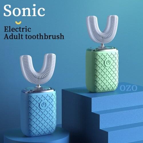 360 degree intelligent automatic sonic electric toothbrush USB rechargeable U-shaped toothbrush for whitening teeth health