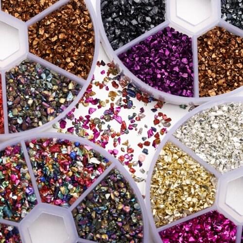 1Box Broken Glass Stones Resin Fillings For Epoxy Resin Mold Crafts Nail Art Decorations Handmade Jewelry Making Mold Fillings