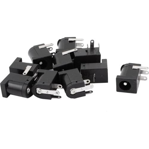 10pcs 3 Pin PCB Mount 5.5x2.1mm Female DC Power Jack Socket Connector Dropshipping