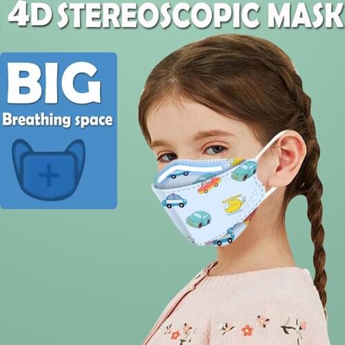 10pc Cute Face Masks For Kids Children Cartoon Design 4d Mouth Mask Breathable Pm25 Filter Maske Halloween Cosplay Mascsrillas