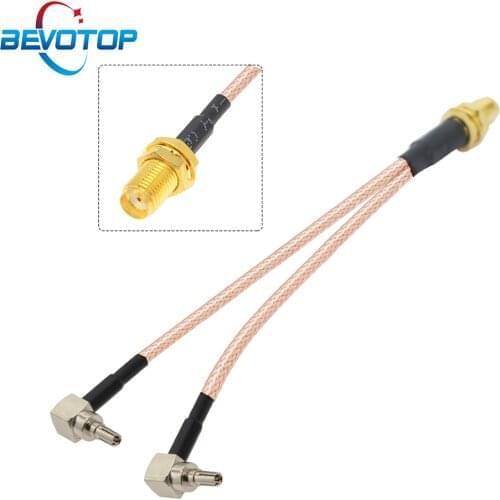10pcs 3G 4G antenna SMA Female to Dual CRC9/SMA/TS9 Connector Splitter Combiner RF Coaxial Pigtail Cable for 3G 4G Modem router