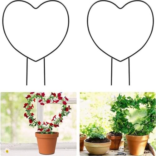 2 Creative Heart-shaped Round Vine Climbing Rack Flower Decorative Gardening Tools Vegetables Plant Trellis Plant Support Frame