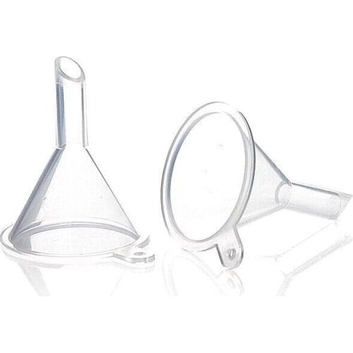 300pcs mini clear/bue/pink plastic funnel Hopper Kitchen cooking Accessories gadgets perfume emulsion Packing auxiliary tool