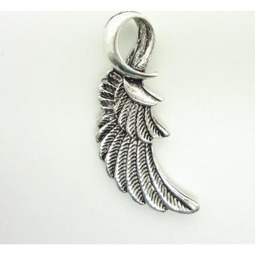 35 pcs Vintage Charms wings Pendant Antique silver Fit Bracelets Necklace DIY Metal Jewelry Making